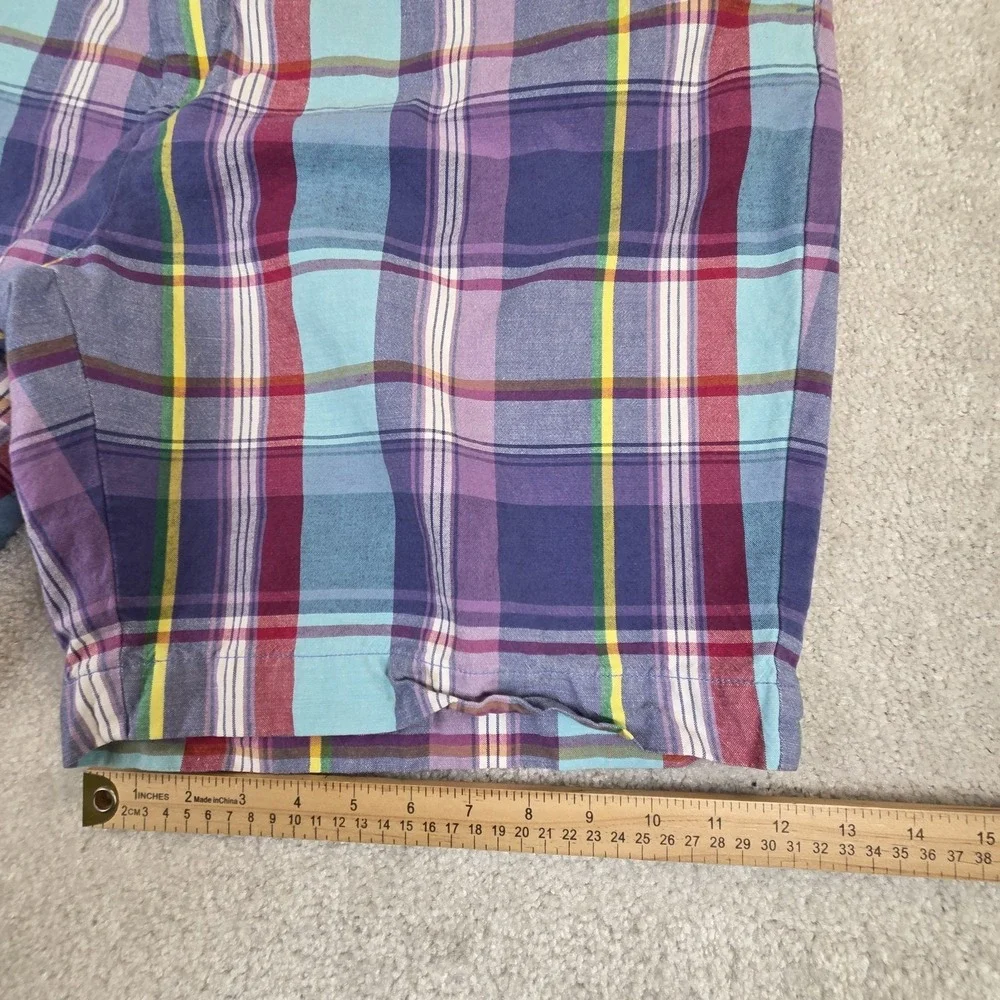 Ralph Lauren Authentic India Madras Plaid Shorts Men's 46B (44B) Linen Blend